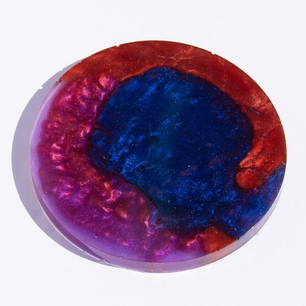 Red/Blue/Purple Round Coasters - 5 piece set