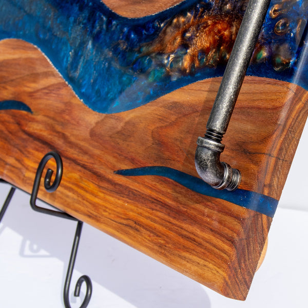 Blue, Green and Copper River Canary Wood Charcuterie Board