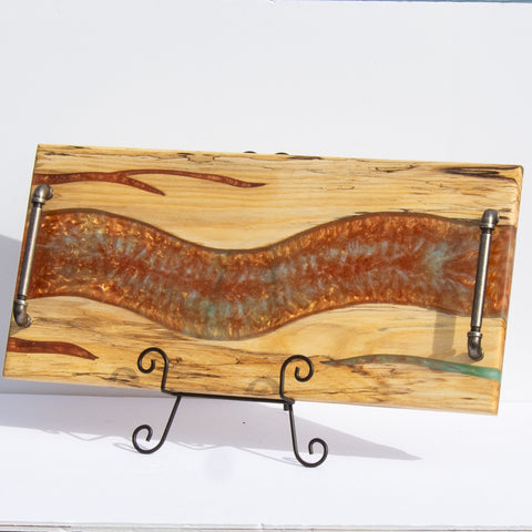 Copper and Green Hackberry River Charcuterie Board