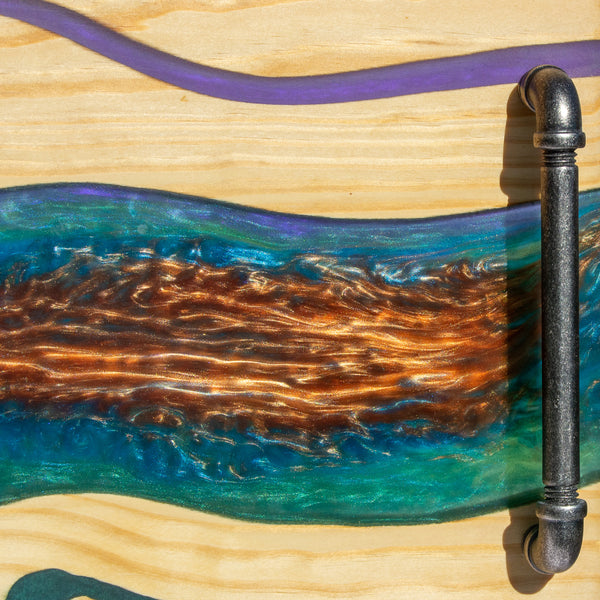Blue, Green, Purple and Copper River Pine Charcuterie Board