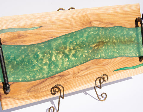Green/Gold Hickory River Charcuterie Board