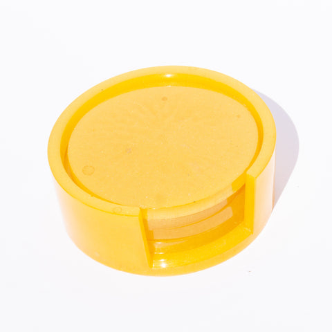 Yellow Round Coasters - 5 piece set