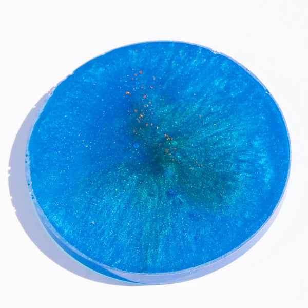 Blue/Green Round Coasters - 5 piece set