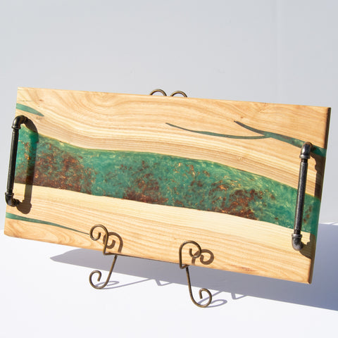 Green and Copper River Hickory Charcuterie Board