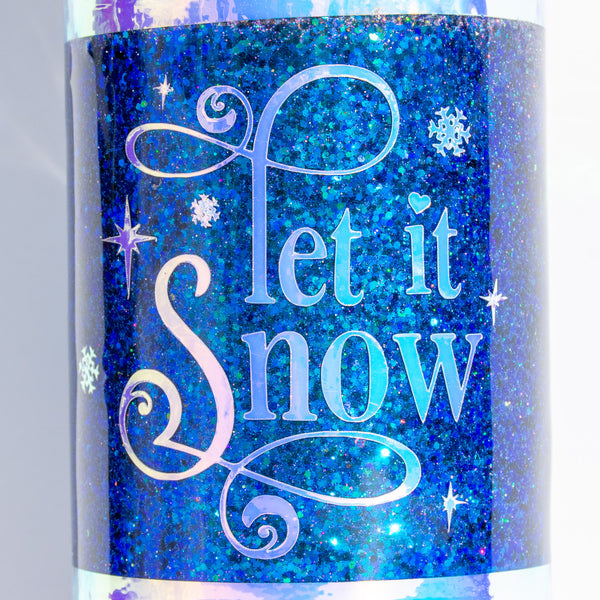 Let It Snow Glitter Tumbler, 20 or 30 oz Skinny